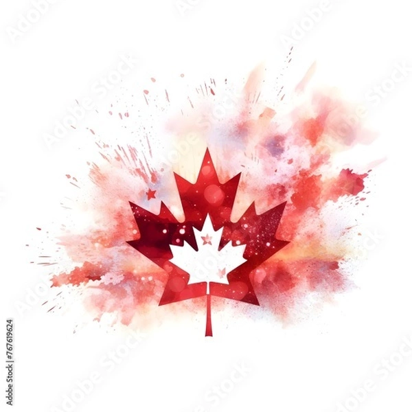Obraz canadian maple leaf, Abstract grunge watercolor canadian flag canadian flag background, The Flag of Canada Symbol of Patriotism and Unity Background Wallpaper
