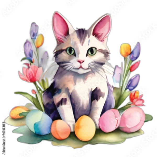 Obraz Easter Cat Egg