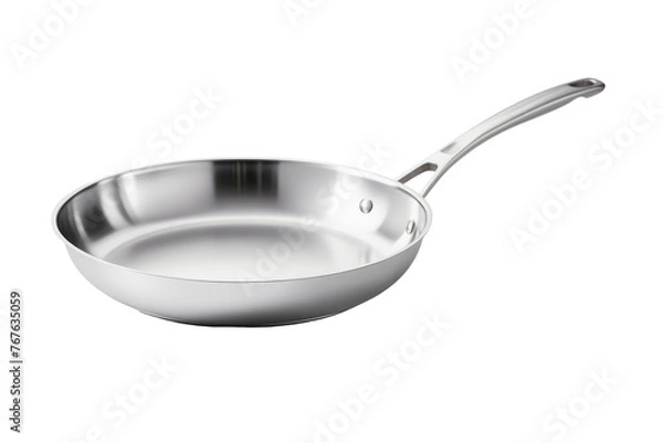 Fototapeta Sizzling Culinary Canvas: A Frying Pans Handle. On White or PNG Transparent Background.