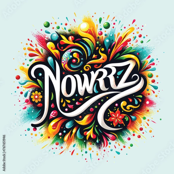 Fototapeta Iranian Happy New Year  Nowruz Vector illustration.