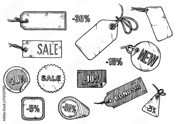 Obraz Zestaw etykiet sprzedaży