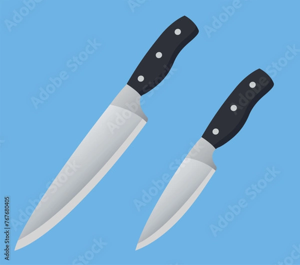 Obraz Flat illustration of kitchen knife