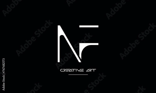 Fototapeta FN, NF, F, N abstract letters logo monogram