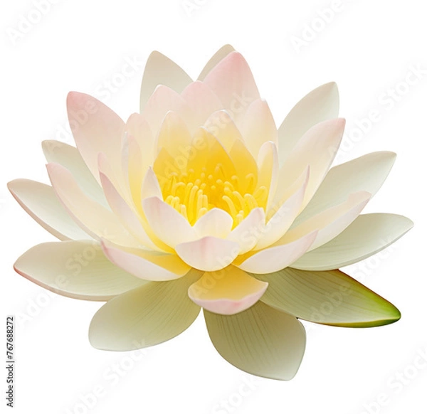 Fototapeta Pink Lotus flower Isolated On White Background.