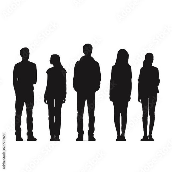 Fototapeta multiple business people standing silhouettes