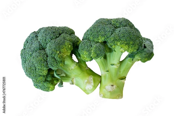 Fototapeta Fresh raw broccoli isolated on transparent background.