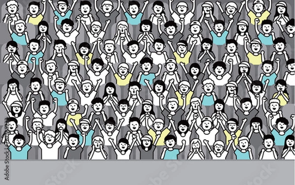 Obraz 観客席でスポーツ観戦をしている人たち