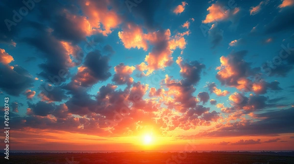 Obraz 夕日に染まった風景