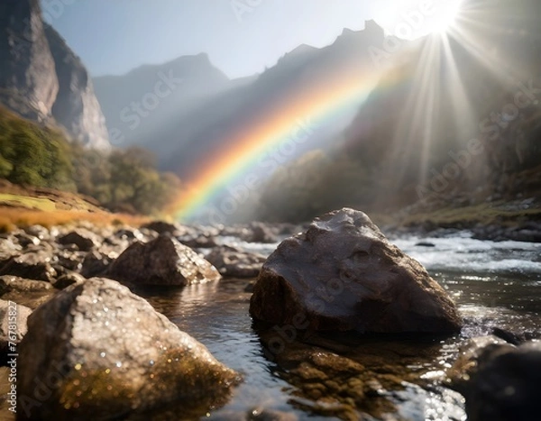 Obraz rainbow over the mountains