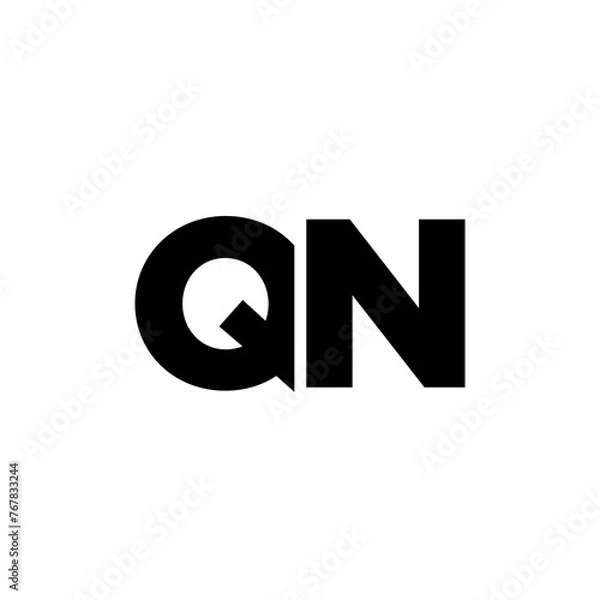 Fototapeta Letter Q and N, QN logo design template. Minimal monogram initial based logotype.