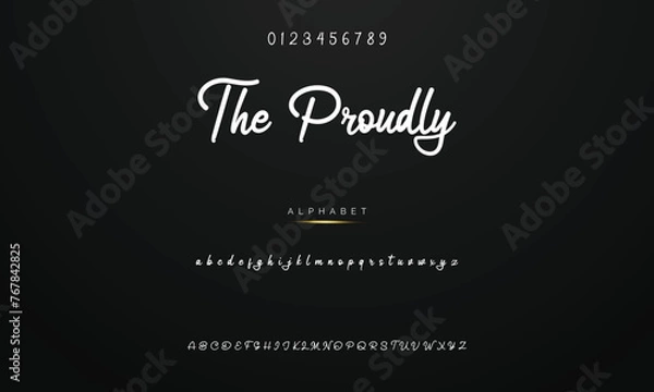 Obraz Lettering signature font isolated on background. brus style alphabet. Vector logo letters.
