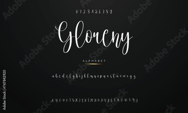 Obraz Lettering signature font isolated on background. brus style alphabet. Vector logo letters.