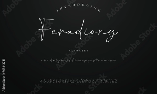 Obraz Lettering signature font isolated on background. brus style alphabet. Vector logo letters.