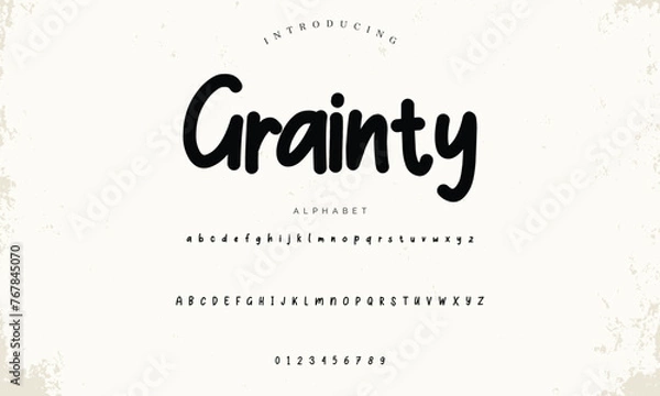 Obraz Lettering signature font isolated on background. brus style alphabet. Vector logo letters.