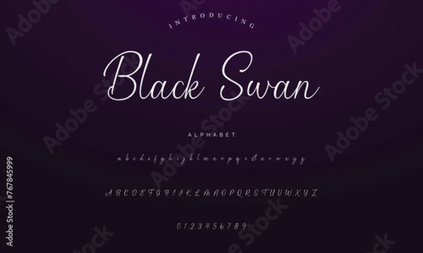 Obraz Lettering signature font isolated on background. brus style alphabet. Vector logo letters.