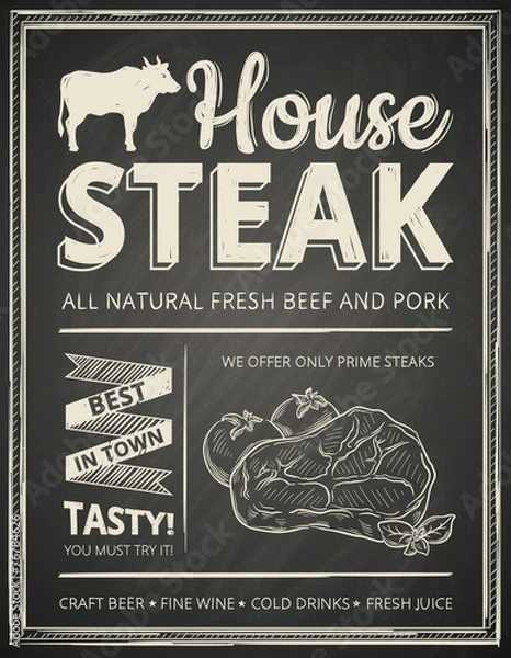 Obraz Steak house poster