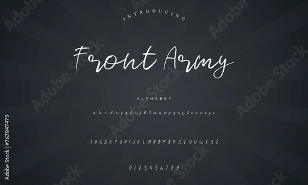 Obraz signature Font Calligraphy Logotype Script Brush Font Type Font lettering handwritten