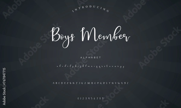 Obraz signature Font Calligraphy Logotype Script Brush Font Type Font lettering handwritten