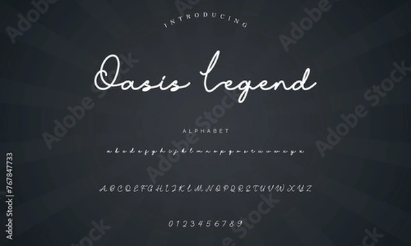 Obraz signature Font Calligraphy Logotype Script Brush Font Type Font lettering handwritten