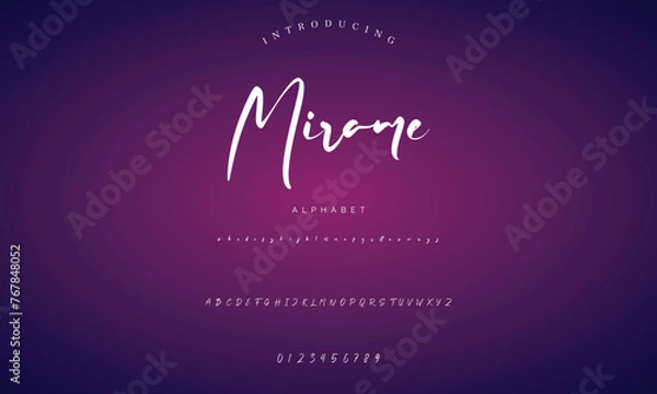 Obraz signature Font Calligraphy Logotype Script Brush Font Type Font lettering handwritten