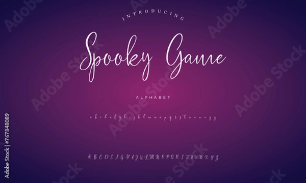 Obraz signature Font Calligraphy Logotype Script Brush Font Type Font lettering handwritten