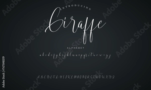 Obraz signature Font Calligraphy Logotype Script Brush Font Type Font lettering handwritten