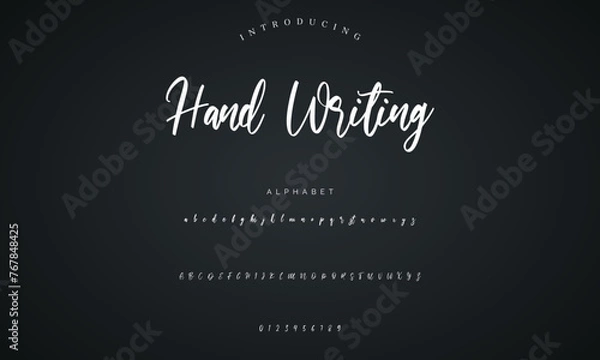 Obraz signature Font Calligraphy Logotype Script Brush Font Type Font lettering handwritten