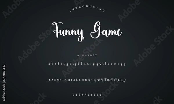 Obraz signature Font Calligraphy Logotype Script Brush Font Type Font lettering handwritten