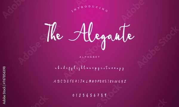 Obraz signature Font Calligraphy Logotype Script Brush Font Type Font lettering handwritten