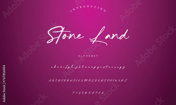 Obraz signature Font Calligraphy Logotype Script Brush Font Type Font lettering handwritten