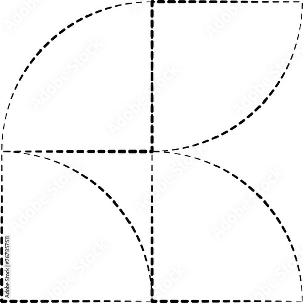 Obraz Geometric shapes dash line. Decoration element