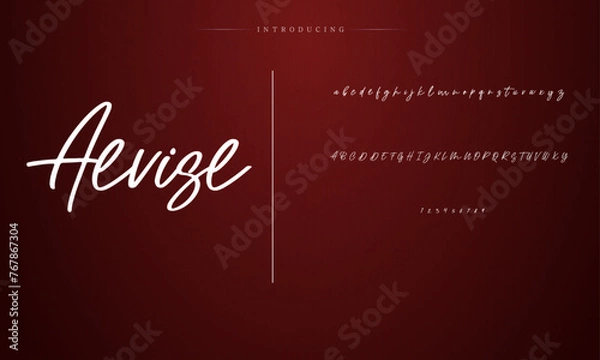 Obraz signature Font Calligraphy Logotype Script Brush Font Type Font lettering handwritten