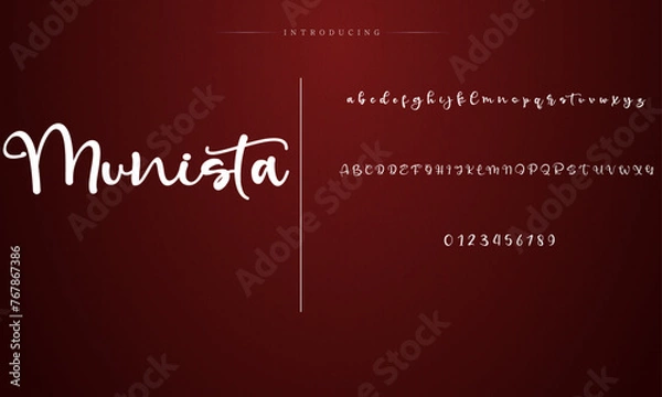 Obraz signature Font Calligraphy Logotype Script Brush Font Type Font lettering handwritten