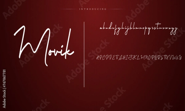 Obraz signature Font Calligraphy Logotype Script Brush Font Type Font lettering handwritten