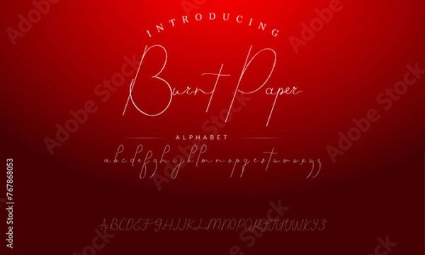 Obraz signature Font Calligraphy Logotype Script Brush Font Type Font lettering handwritten