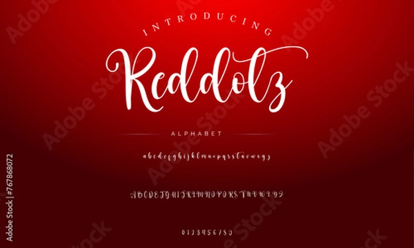 Obraz signature Font Calligraphy Logotype Script Brush Font Type Font lettering handwritten