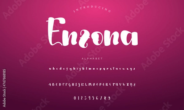 Obraz signature Font Calligraphy Logotype Script Brush Font Type Font lettering handwritten