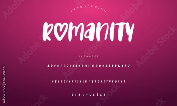 Obraz signature Font Calligraphy Logotype Script Brush Font Type Font lettering handwritten