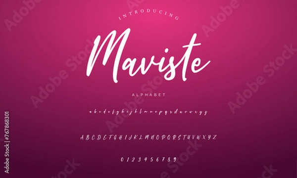 Obraz signature Font Calligraphy Logotype Script Brush Font Type Font lettering handwritten