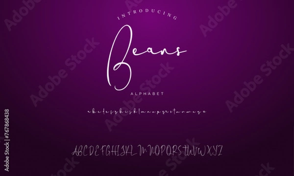 Obraz signature Font Calligraphy Logotype Script Brush Font Type Font lettering handwritten