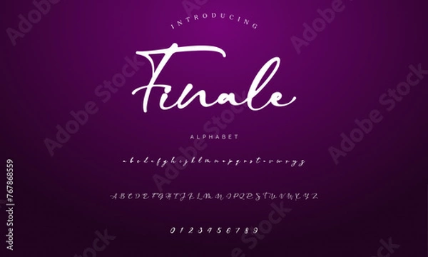 Obraz signature Font Calligraphy Logotype Script Brush Font Type Font lettering handwritten