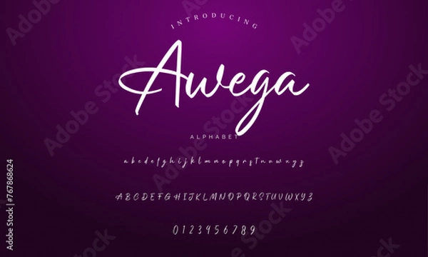 Obraz signature Font Calligraphy Logotype Script Brush Font Type Font lettering handwritten