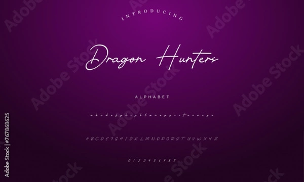 Obraz signature Font Calligraphy Logotype Script Brush Font Type Font lettering handwritten