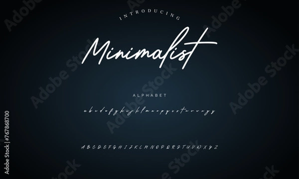 Obraz signature Font Calligraphy Logotype Script Brush Font Type Font lettering handwritten