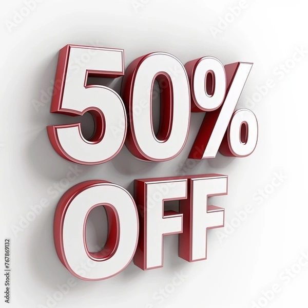 Obraz 50 percent off discount sign