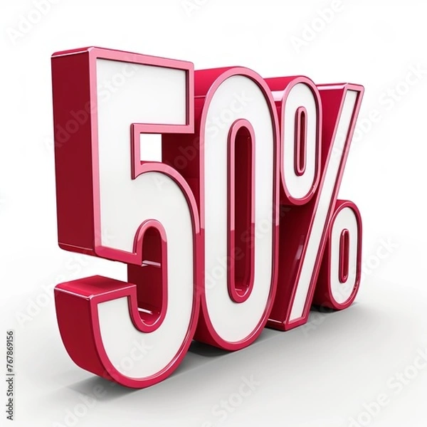 Obraz Red 50 percent sign