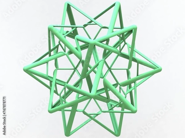 Fototapeta Wireframe Shape Compound of Five Tetrahedra 3D print model