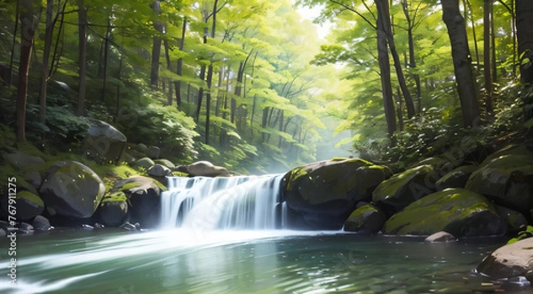 Obraz waterfall in the forest