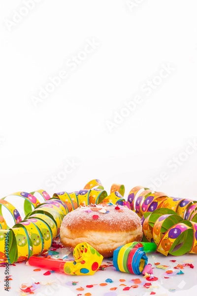 Fototapeta Berliner, Konfetti und Luftschlangen für Geburtstag oder Party