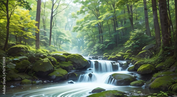 Obraz waterfall in the forest